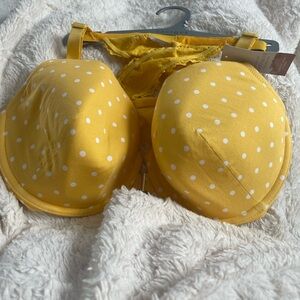 Lane Bryant Yellow Polka Dot Bra